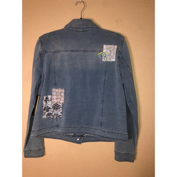 Multiples Missy Leisurely Y2K CottageCore Hippie Western Cotton Patch Jacket - Picture 7 of 8
